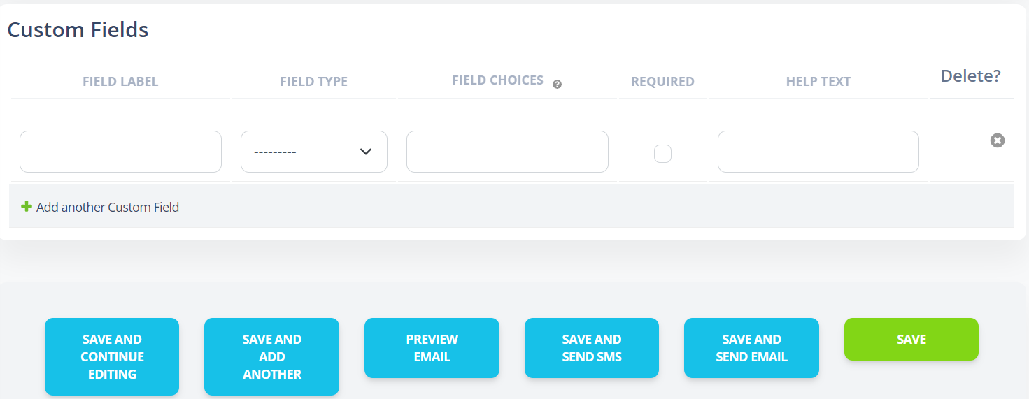 custom fields section